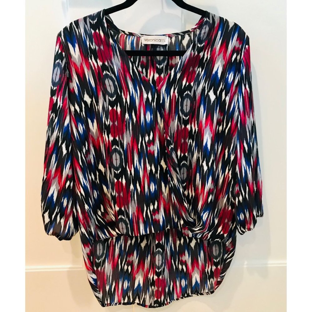 **3/$20** - VERONICA M LA Surplice Draped High-Low Blouse!